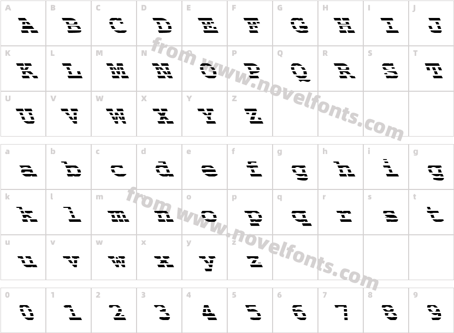 FZ BASIC 54 STRIPED LEFTYCharacter Map