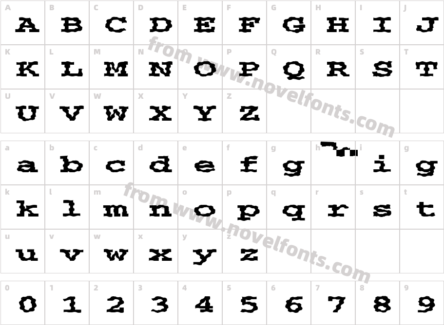 FZ BASIC 54 WAVEY EXCharacter Map