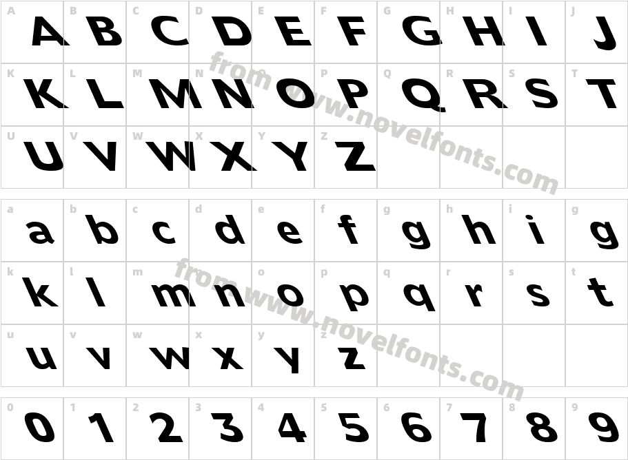 FZ BASIC 55 LEFTYCharacter Map