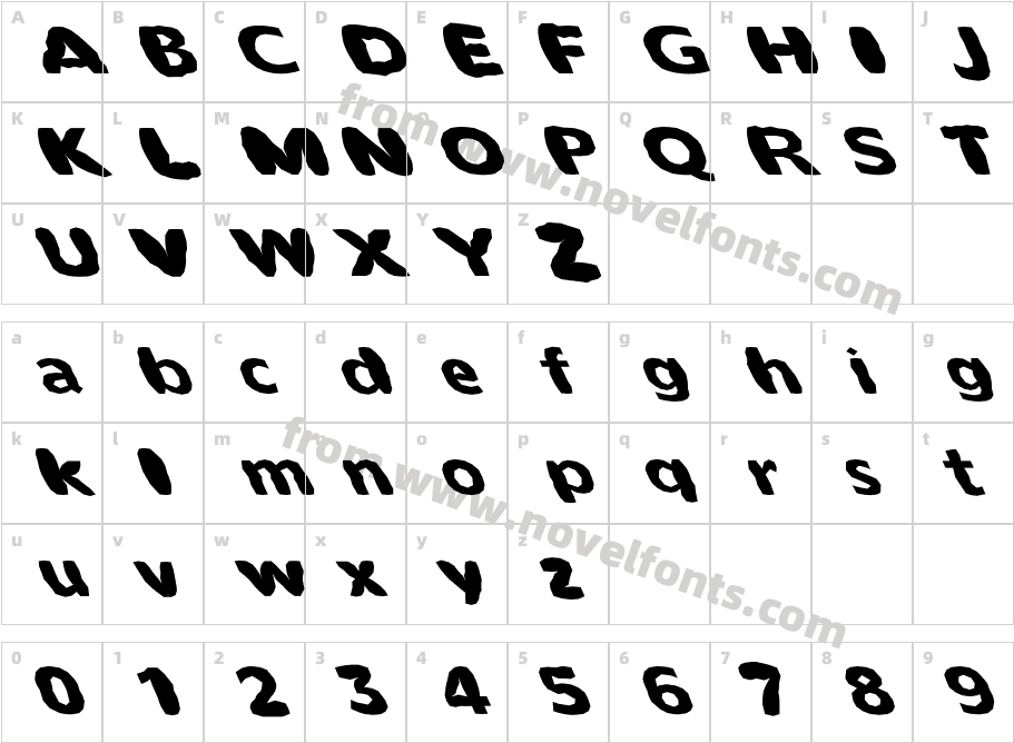 FZ BASIC 55 MANGLED LEFTYCharacter Map