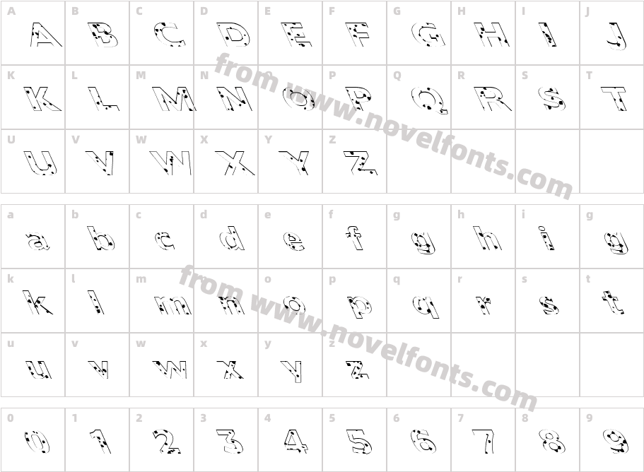 FZ BASIC 55 SPOTTED LEFTYCharacter Map