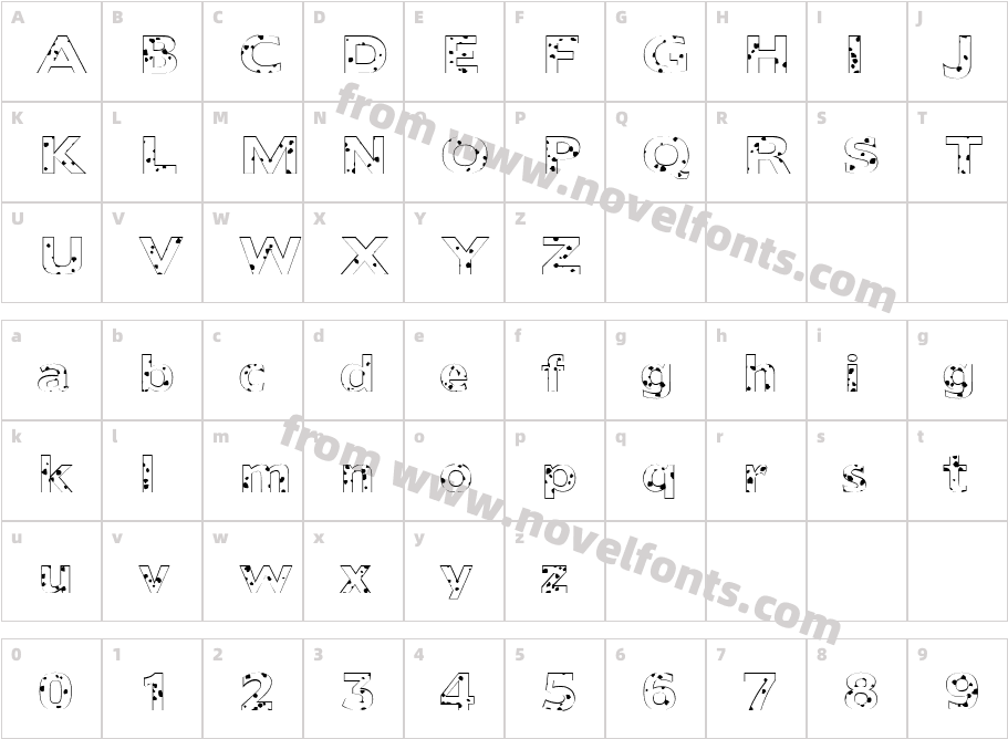 FZ BASIC 55 SPOTTEDCharacter Map