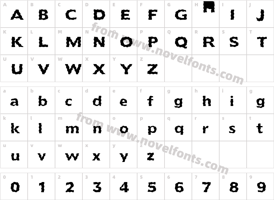 FZ BASIC 55 WAVEYCharacter Map