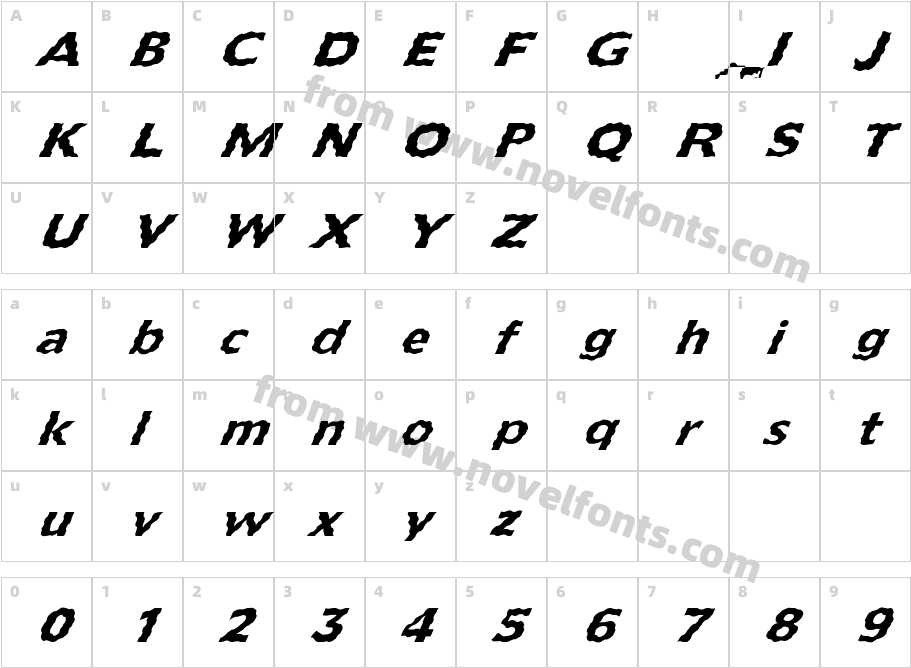 FZ BASIC 55 WAVEY ITALICCharacter Map