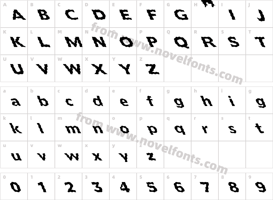 FZ BASIC 55 WAVEY LEFTYCharacter Map