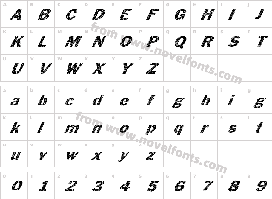 FZ BASIC 56 CRACKED ITALICCharacter Map