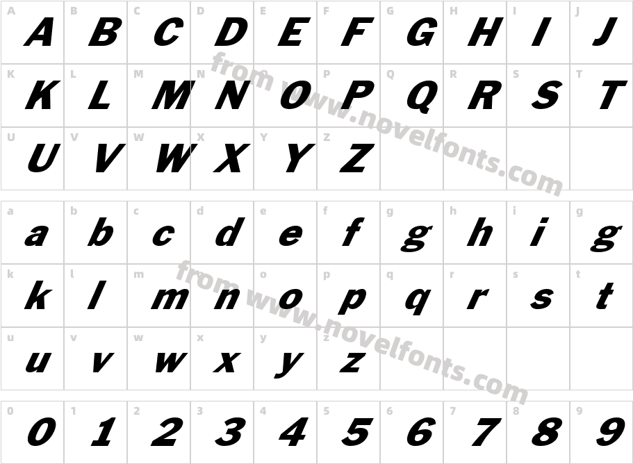 FZ BASIC 56 ITALICCharacter Map