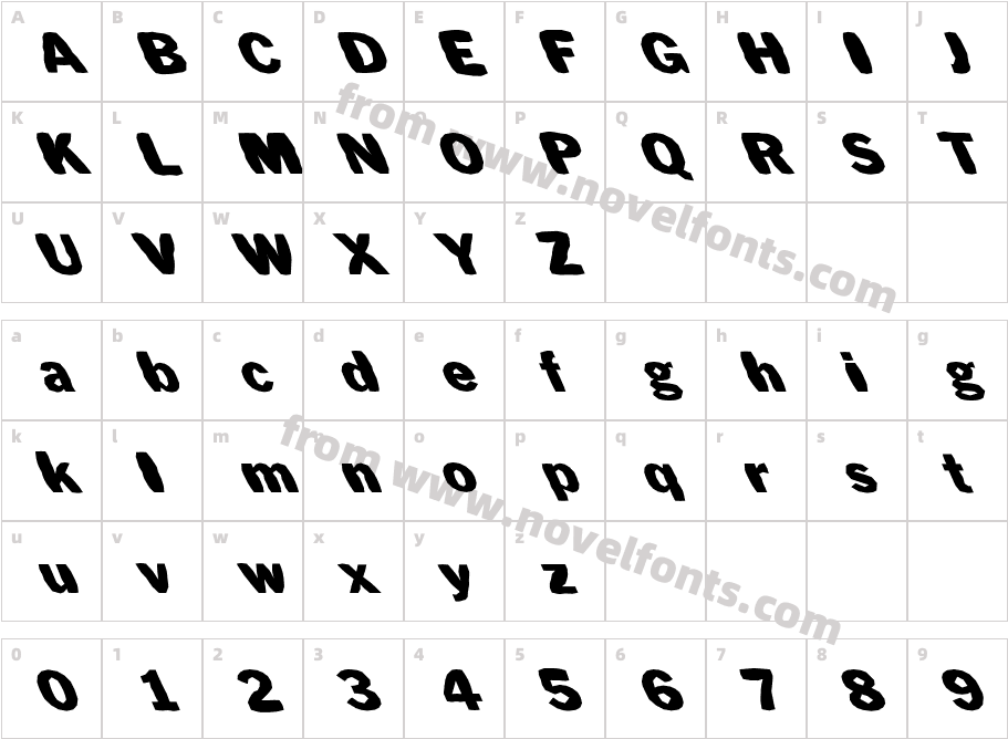 FZ BASIC 56 MANGLED LEFTYCharacter Map