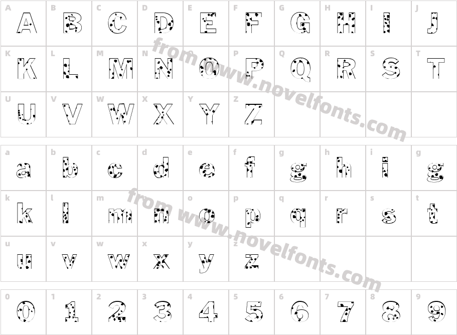 FZ BASIC 56 SPOTTEDCharacter Map