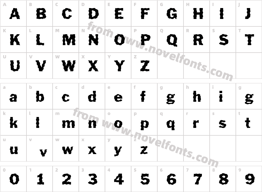 FZ BASIC 56 WAVEYCharacter Map