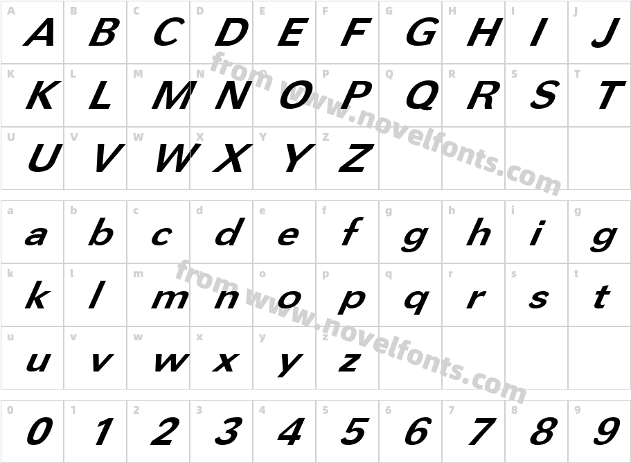 FZ BASIC 57 ITALICCharacter Map