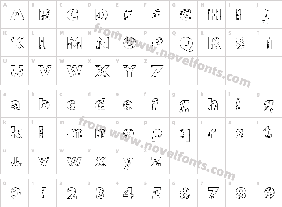 FZ BASIC 57 SPOTTEDCharacter Map