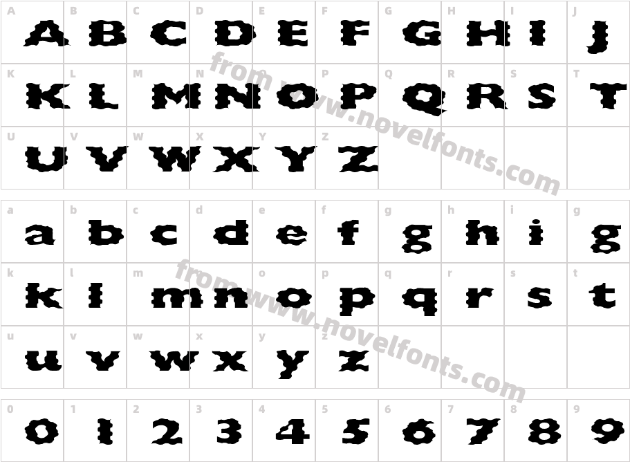 FZ BASIC 57 WAVEY EXCharacter Map