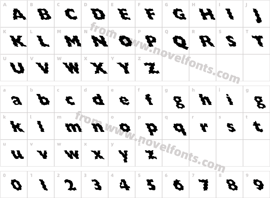 FZ BASIC 57 WAVEY LEFTYCharacter Map