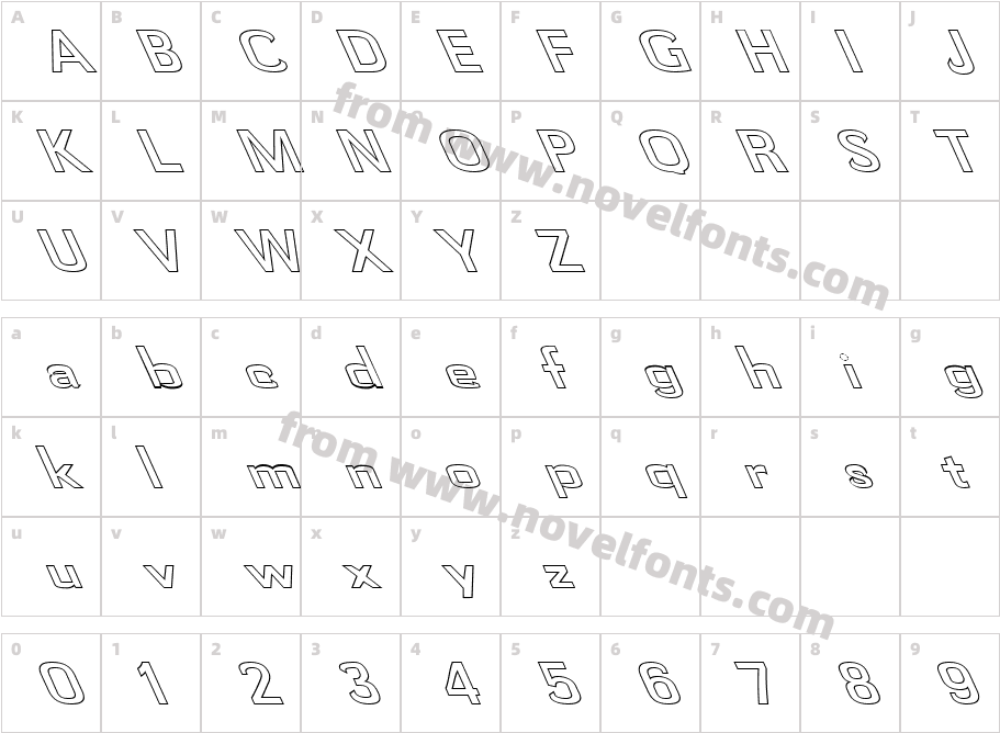 FZ BASIC 58 HOLLOW LEFTYCharacter Map