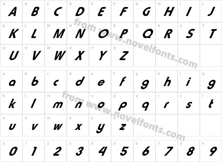 FZ BASIC 7 ITALICCharacter Map