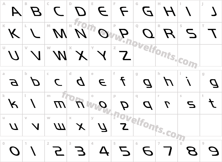 FZ BASIC 8 LEFTYCharacter Map