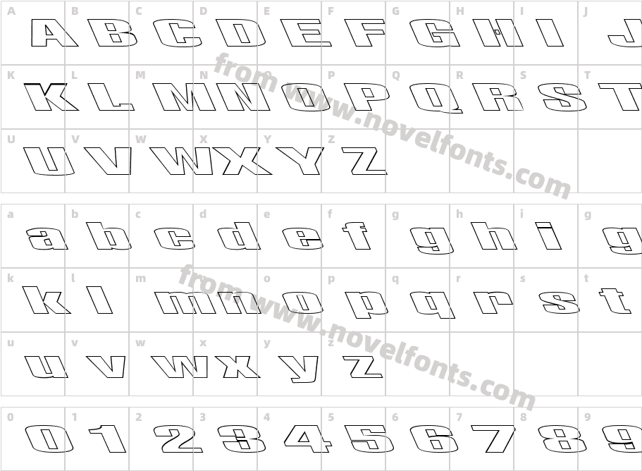 FZ BASIC 9 HOLLOW LEFTYCharacter Map