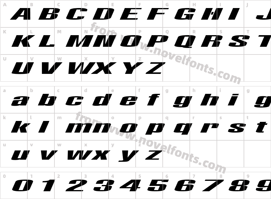 FZ BASIC 9 ITALICCharacter Map