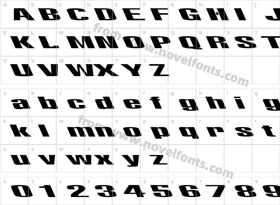 FZ BASIC 9 LEFTYCharacter Map