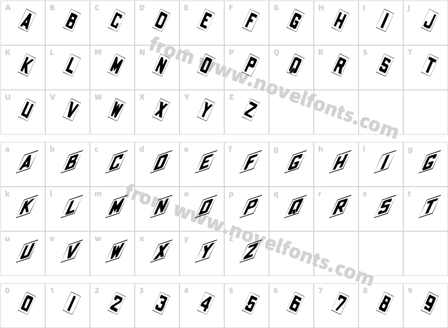 FZ BORDERS 14 ITALICCharacter Map