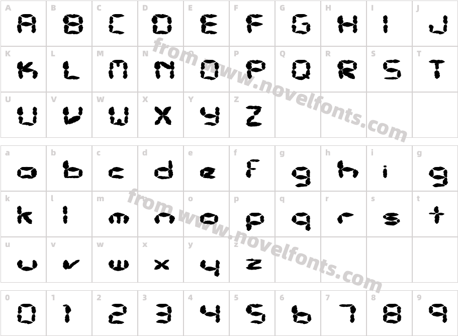 FZ DIGITAL 10 MANGLED EXCharacter Map