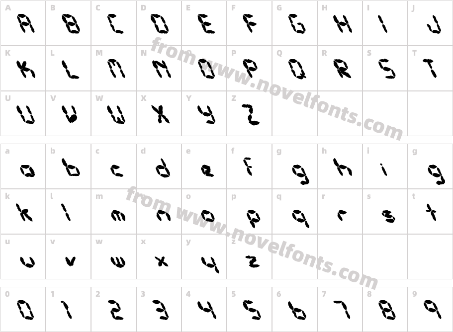 FZ DIGITAL 10 MANGLED LEFTYCharacter Map