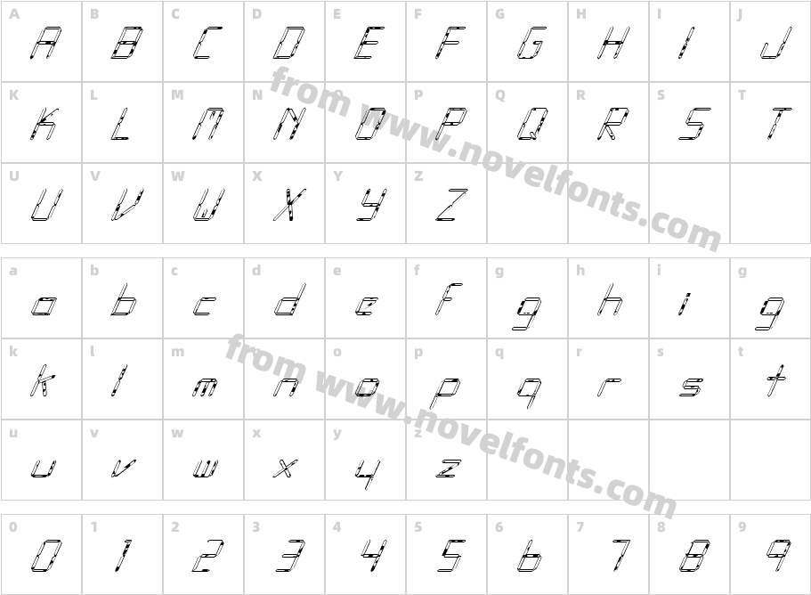 FZ DIGITAL 10 SPOTTED ITALICCharacter Map