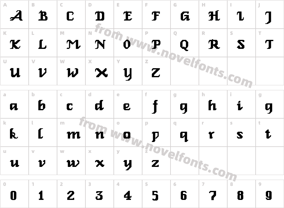 FZ GOTHIC 2Character Map