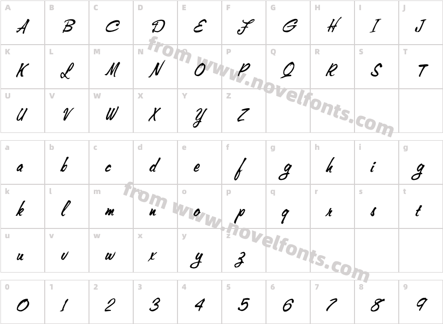 FZ HAND 10 ITALICCharacter Map