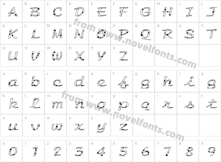 FZ HAND 20 SPOTTED EXCharacter Map