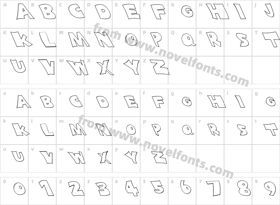 FZ JAZZY 10 HOLLOW LEFTYCharacter Map