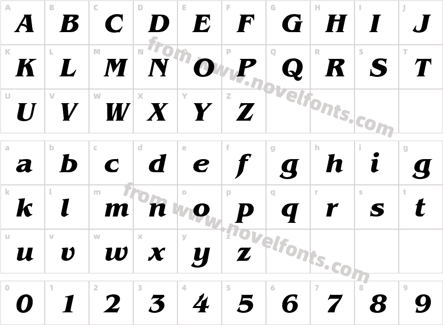 BenguiatItcTEE Bold ItalicCharacter Map