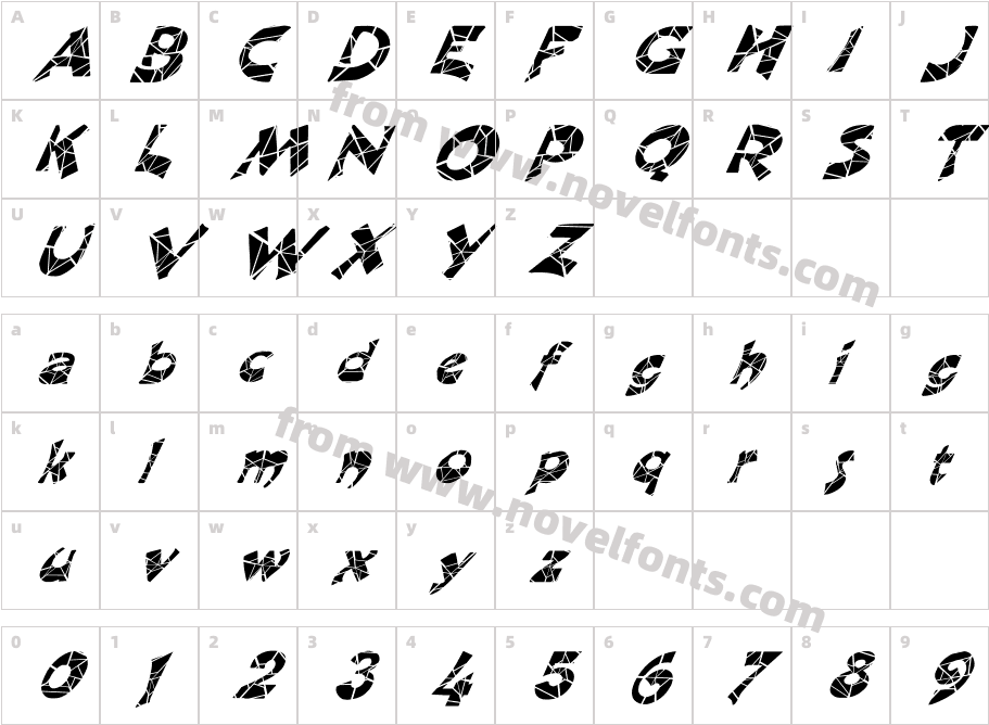 FZ JAZZY 11 CRACKED ITALICCharacter Map