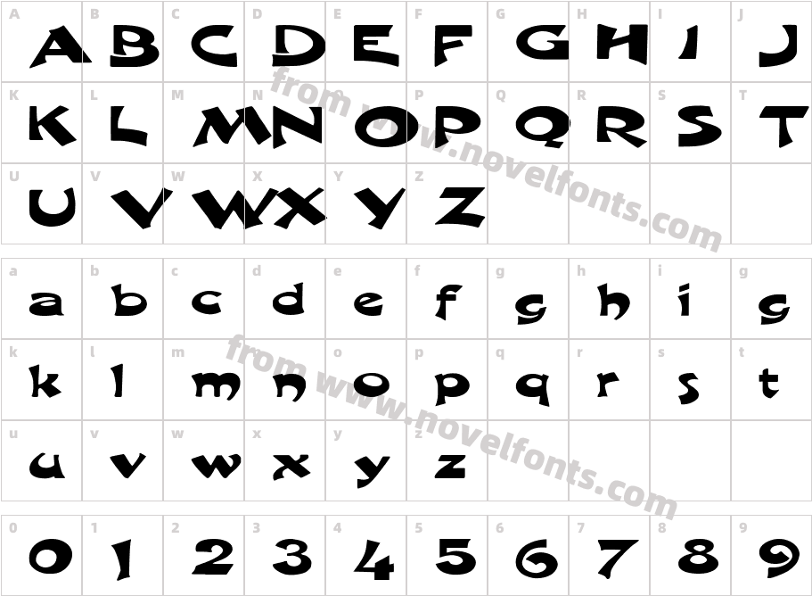 FZ JAZZY 11 EXCharacter Map