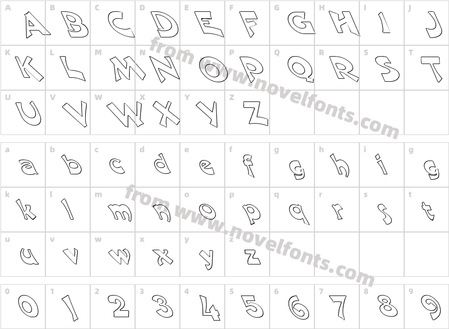 FZ JAZZY 11 HOLLOW LEFTYCharacter Map