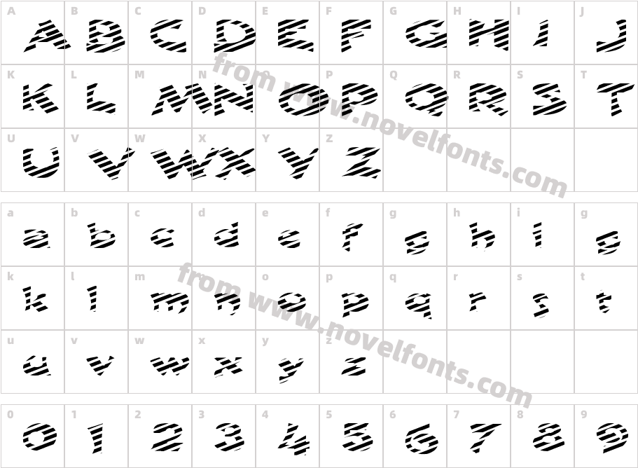 FZ JAZZY 11 STRIPED EXCharacter Map