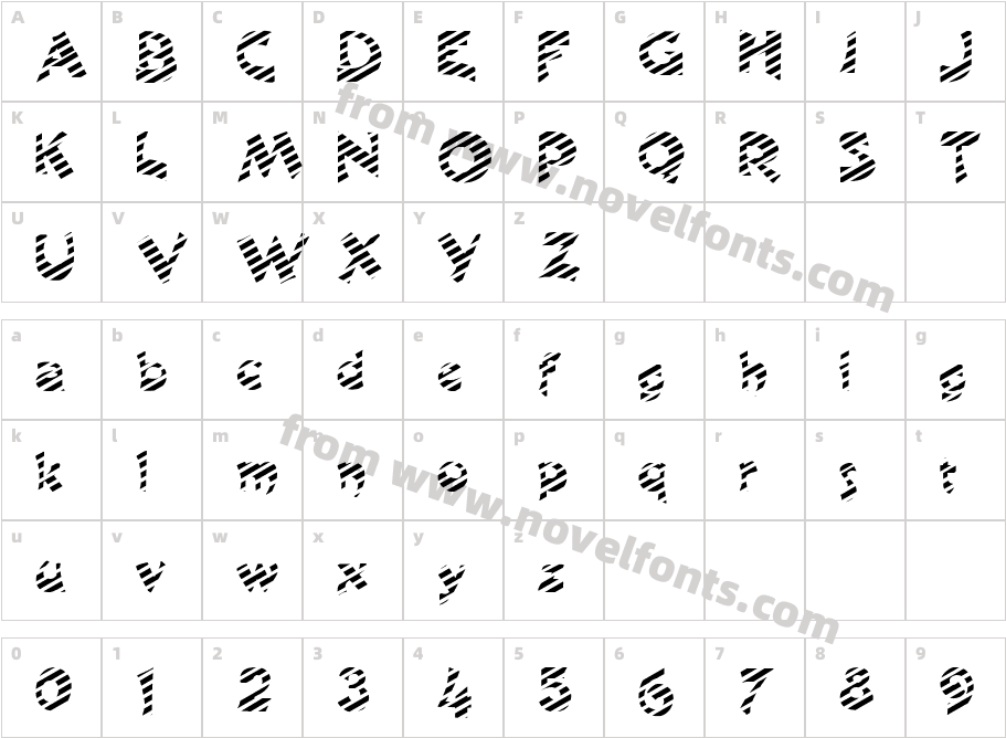 FZ JAZZY 11 STRIPEDCharacter Map