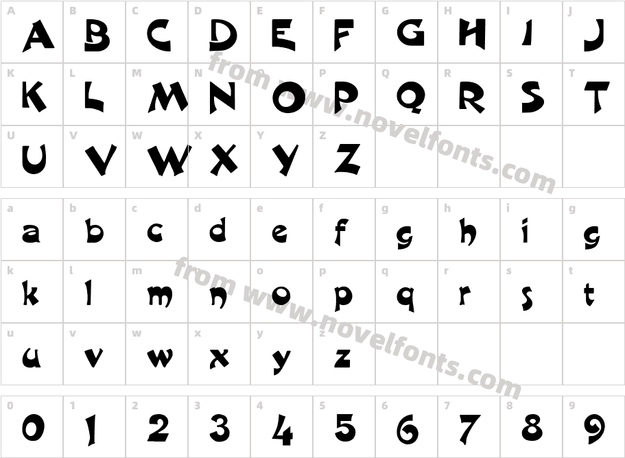 FZ JAZZY 11Character Map