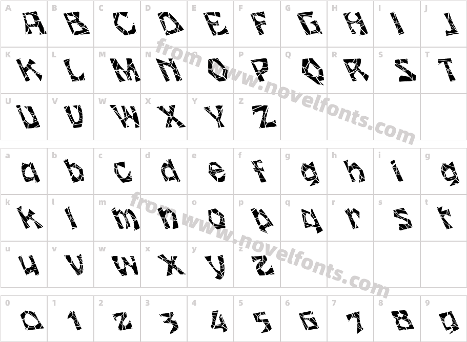 FZ JAZZY 12 CRACKED LEFTYCharacter Map