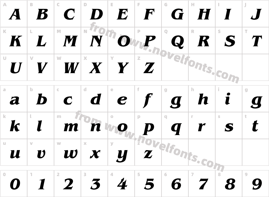 BenguiatStd-BoldItalicCharacter Map