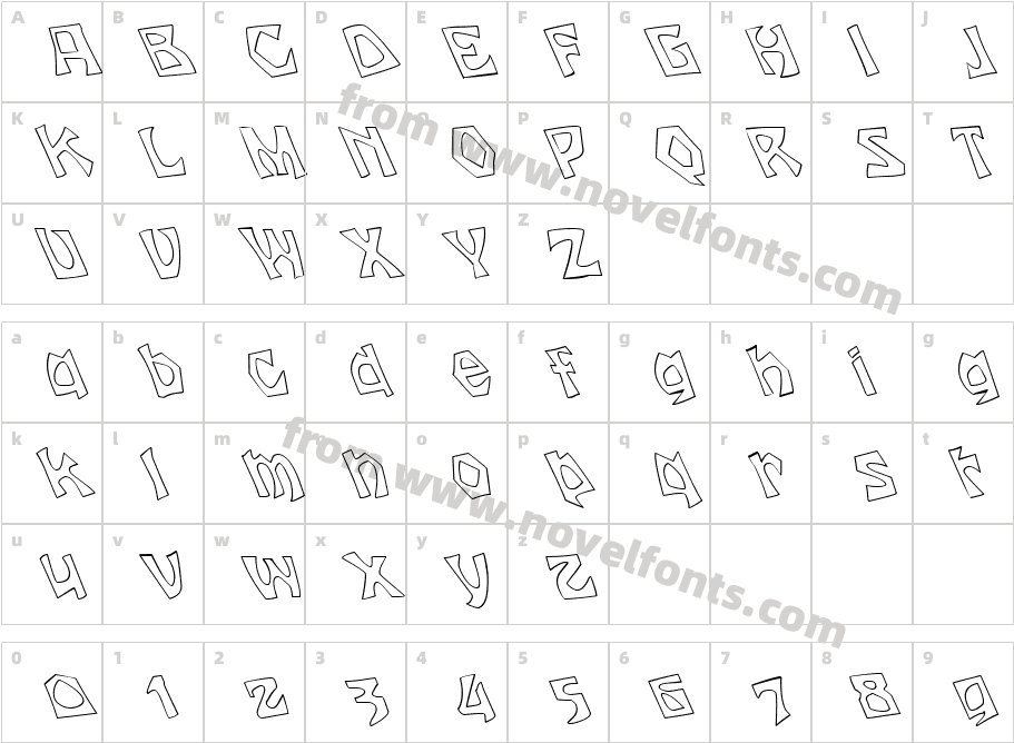 FZ JAZZY 12 HOLLOW LEFTYCharacter Map