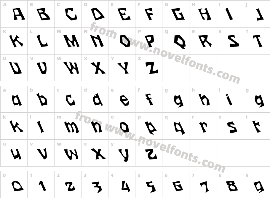 FZ JAZZY 12 LEFTYCharacter Map