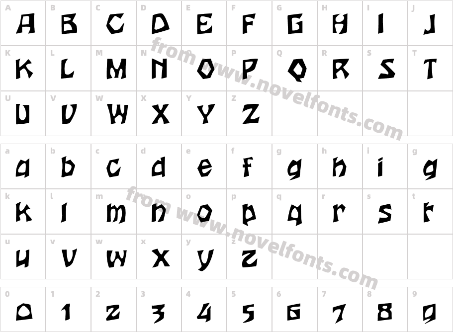 FZ JAZZY 12Character Map