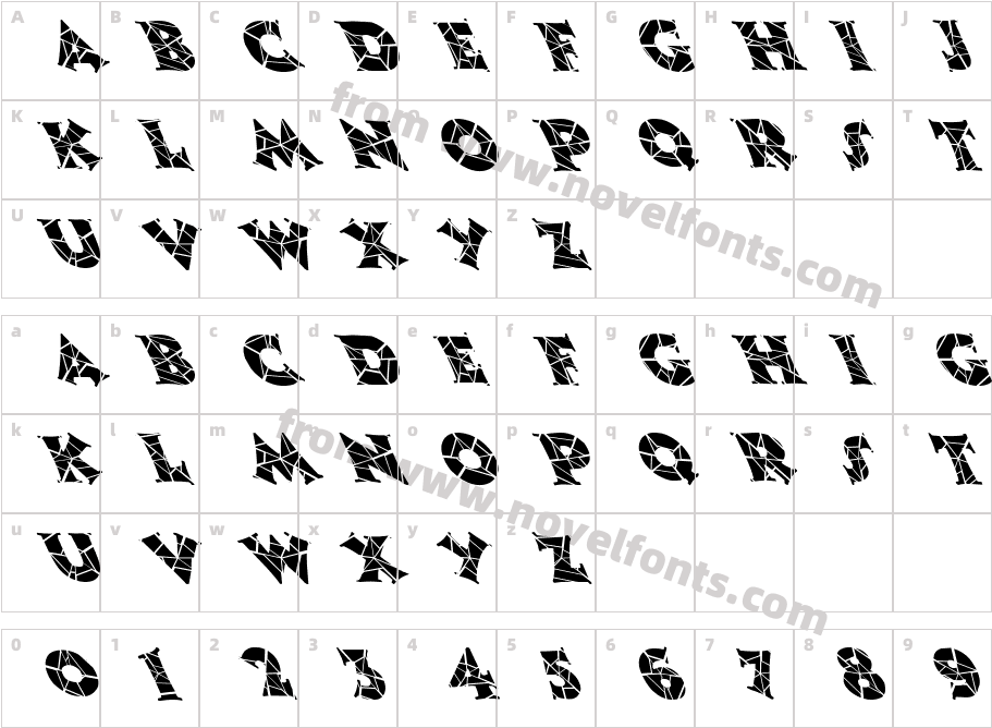 FZ JAZZY 13 CRACKED LEFTYCharacter Map