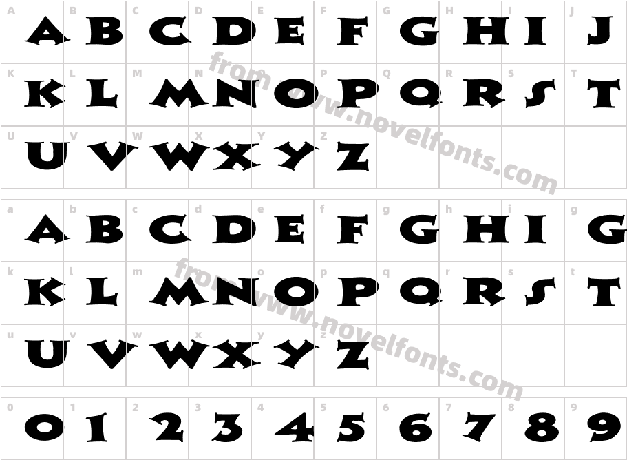 FZ JAZZY 13 EXCharacter Map