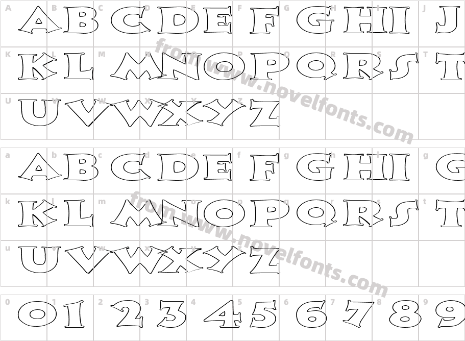 FZ JAZZY 13 HOLLOW EXCharacter Map