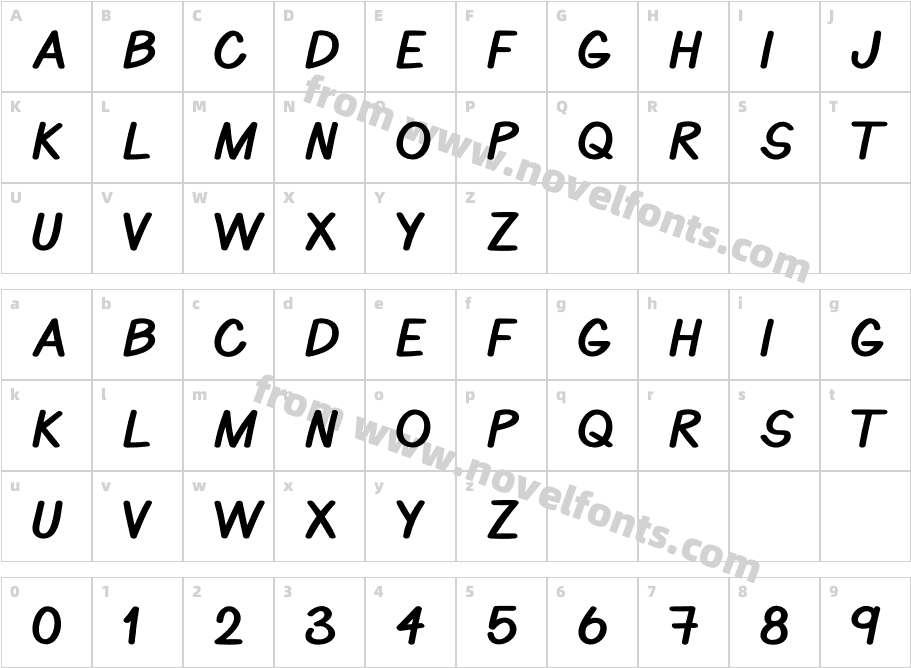 BenjaRegularCharacter Map