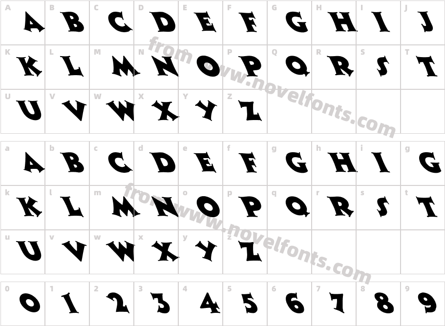 FZ JAZZY 13 LEFTYCharacter Map