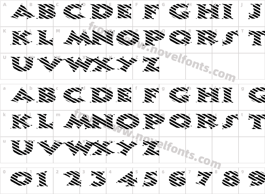 FZ JAZZY 13 STRIPED EXCharacter Map